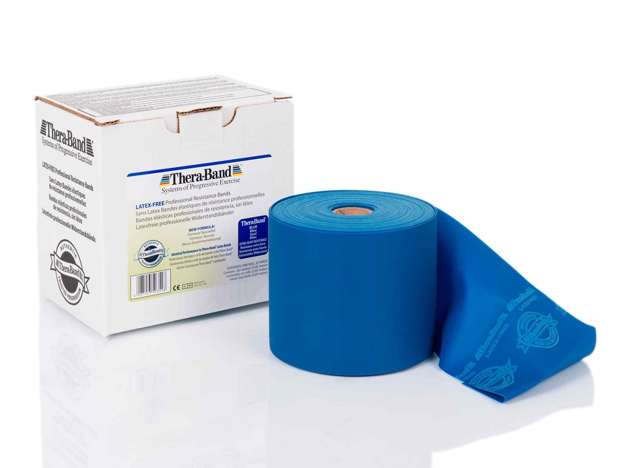 Bild von Thera Band latexfreies Übungsband, blau / extra stark, 45,0 m. Rolle