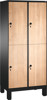 Bild von Garderobenschrank doppelstöckig, 4 Fächer S3000 Evolo mit 300 mm Abteilbreite, mit Füßen