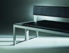 Bild von Sitzbänke Vitas mit doppelseitiger Rückenlehne, Edelstahl, mit 1500 mm Softleder Polsterung, Maße 1500 x 825 x 453 mm (B x T x H)