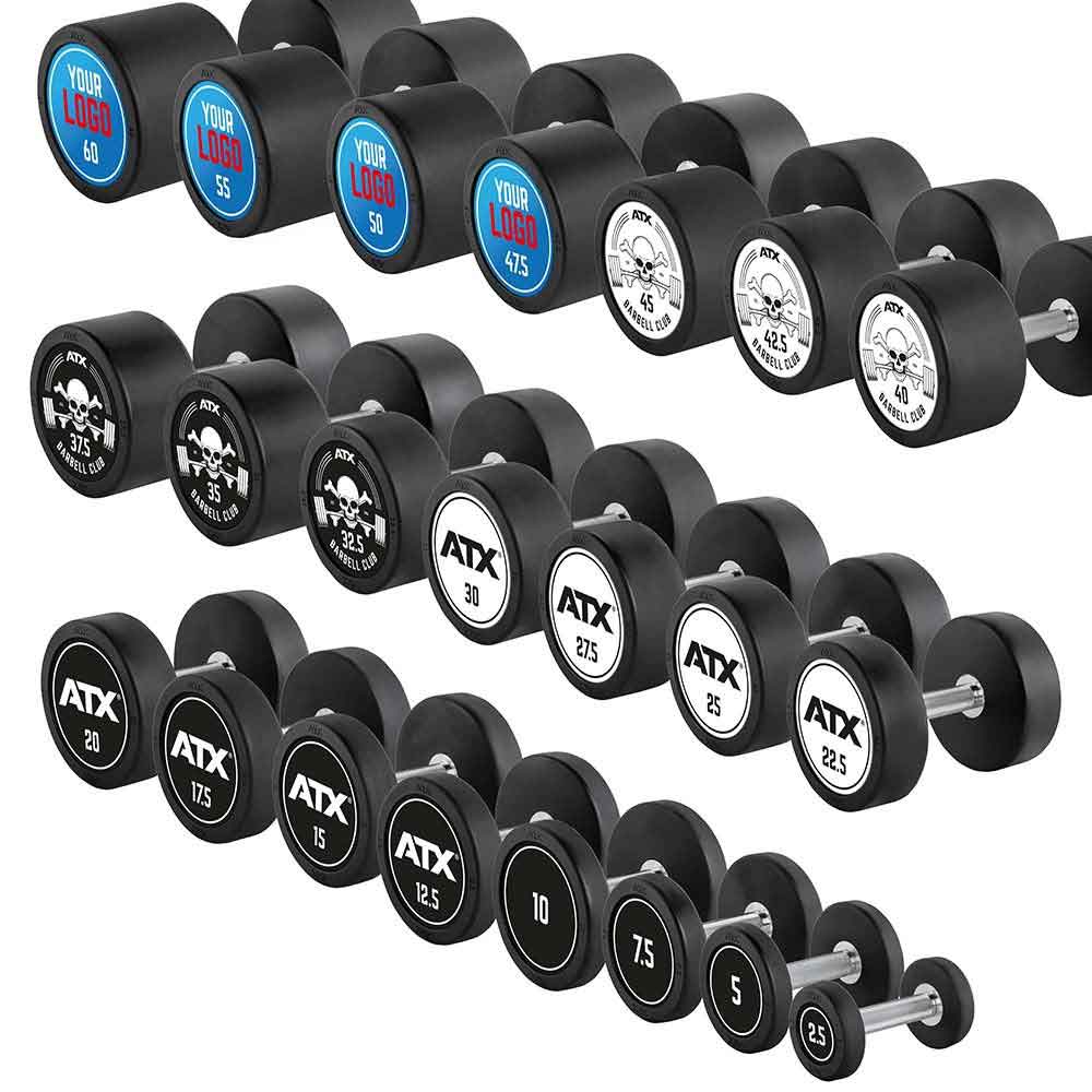 Bild von PRO-Style – Rubber Dumbbells - verschiedene Motive oder mit Ihrem individuellen Logo - 2,5 – 60 kg / 2,5 kg Steigerung