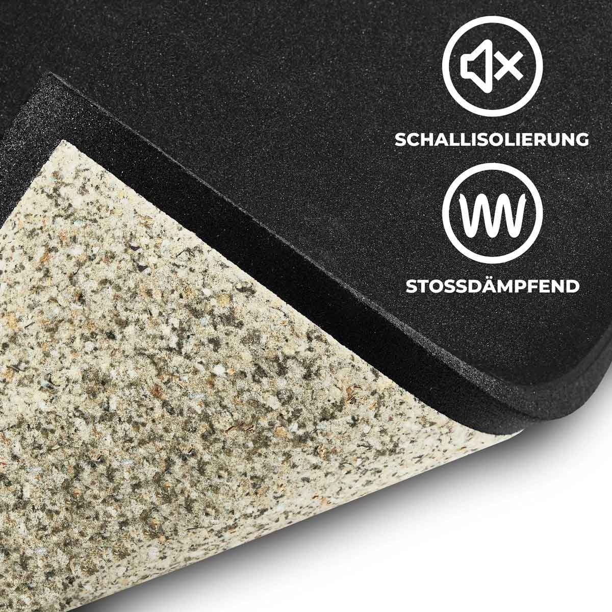 Schallschutz Bodenschutzplatte im Format 1000 x 1000 x 20 mm